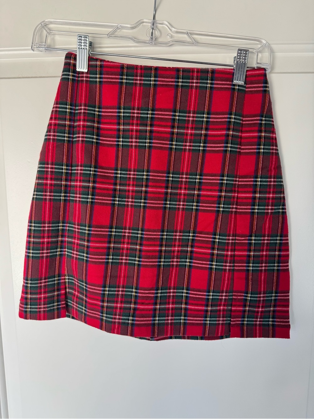 Brandy Melville Red Plaid Mini Skirt
